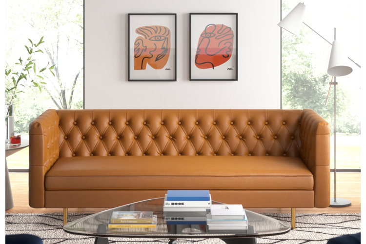 Mid century modern store leather sectional